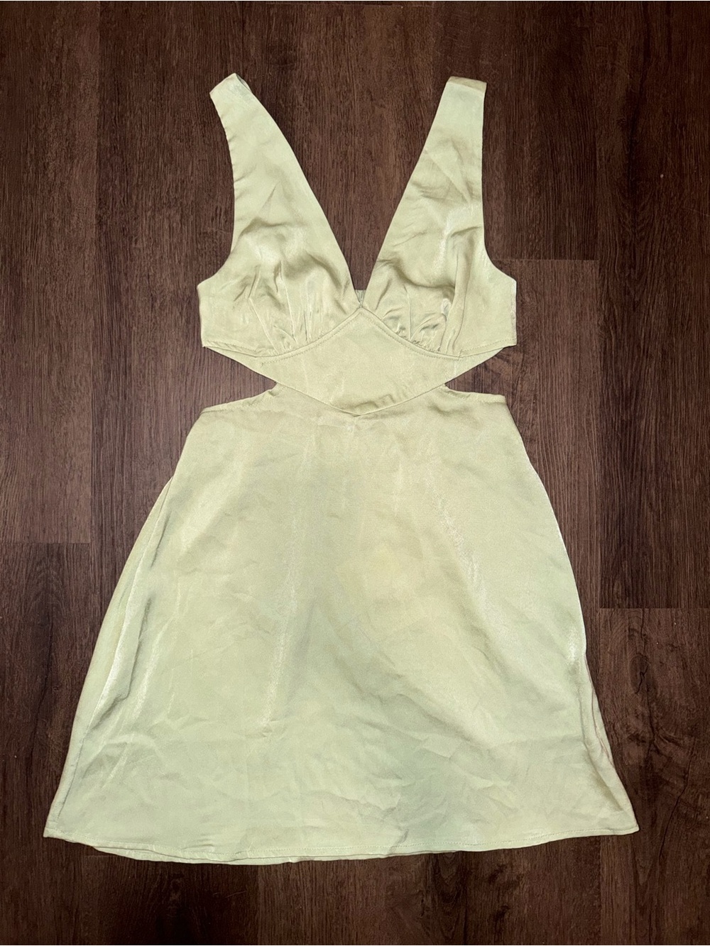 Cutout A-Line Dress in green